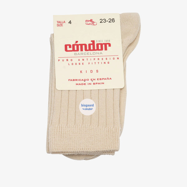 bisgaard x Cóndor cotton rib short socks lino