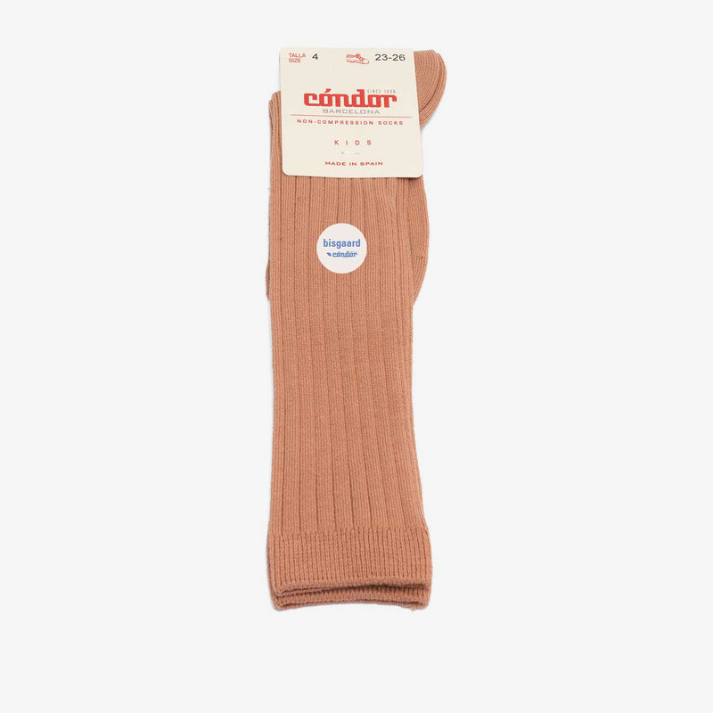 bisgaard x Cóndor cotton rib knee high socks nougat