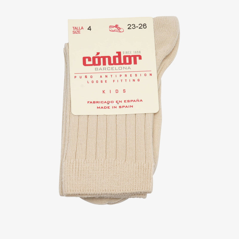 bisgaard x Cóndor cotton rib short socks lino