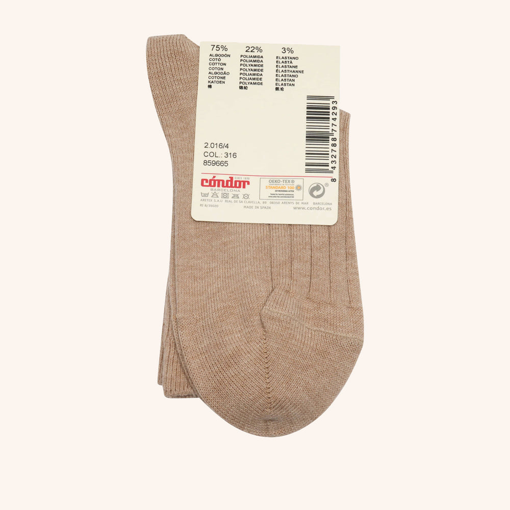 bisgaard x Cóndor cotton rib short socks nougat