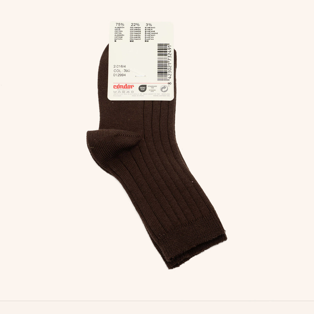 bisgaard x Cóndor cotton rib short socks brown