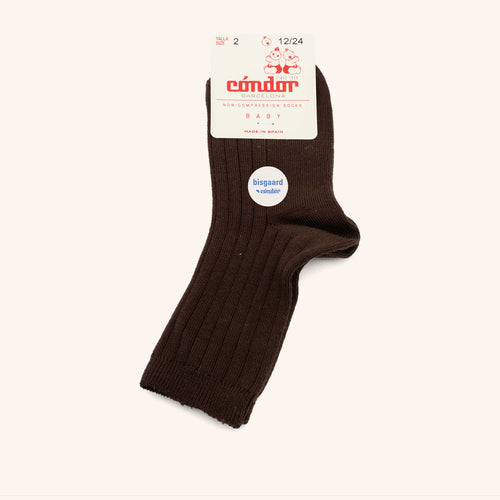 bisgaard x Cóndor cotton rib short socks brown