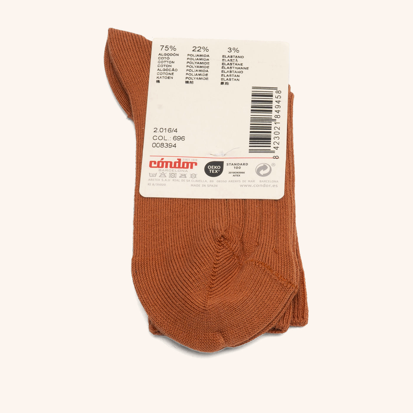 bisgaard x Cóndor cotton rib short socks oxido