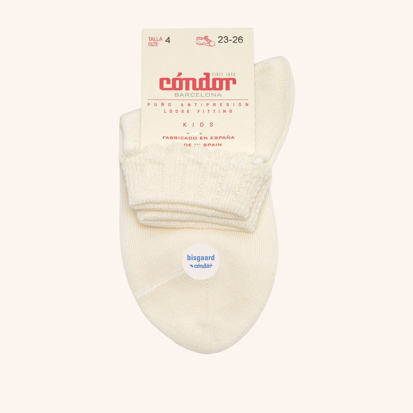 bisgaard x Cóndor cotton ankle sock with openwork  cava