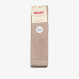 bisgaard x Cóndor cotton knee high socks with open piedra